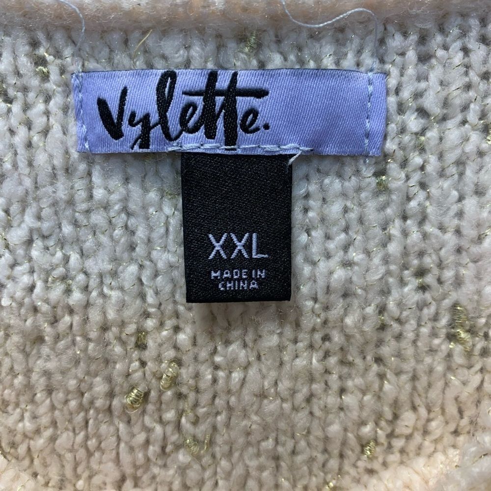 NWT Vylette Womens Sweater  Blush Pink Gold Metallic Puff Long Sleeve… - Picture 13 of 13